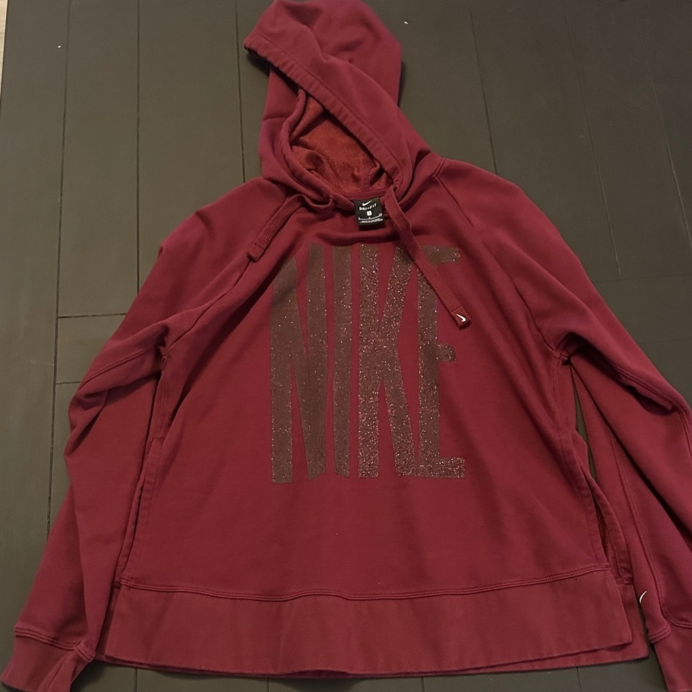 Nike Burgundy Hoodie with Black Logo